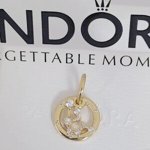 Pandora Diamond Halo Aquarius Charm Constellation Zodiac Pendant Gift